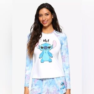 DISNEY LILO & STITCH HI TIE-DYE RASH GUARD! SWIMWEAR CUTE VACATION BEACH COVERUP